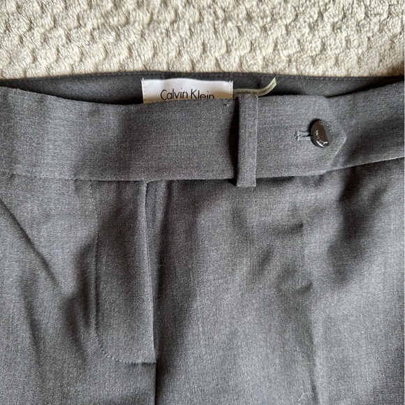 NWOT Calvin Klein Charcoal Straight Suit Pants - Picture 2 of 5